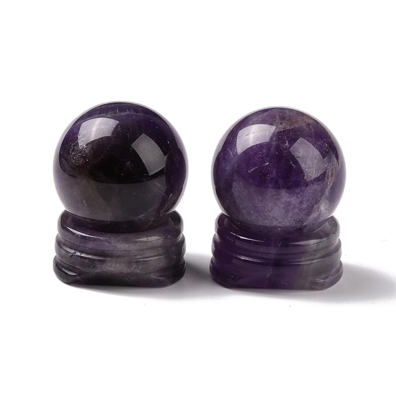 3sets Amethyst Display Decorations Sphere Round 30x39mm