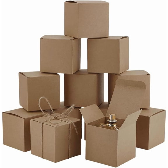 3sets Cardboard Paper Packaging Boxes Square BurlyWood 8x8x8cm 10pcs/set