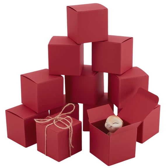 3sets Cardboard Paper Packaging boxes Square Indian Red 6x6x6cm 10pcs/set