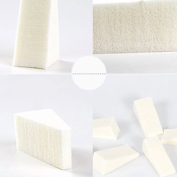 3sets Nail Art Gradient Sponge Stamp Stamping Polish Template Transfer DIY Design Kit Triangle White 4.8x2x2.3cm about 8pcs/set