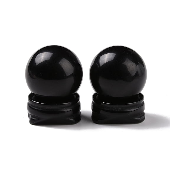 3sets Obsidian Display Decorations Sphere Round 30x39mm