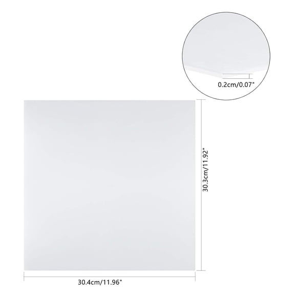 3sheets HDPE (High Density Polyethylene) Sheets Square White 30.3x30.4x0.2cm