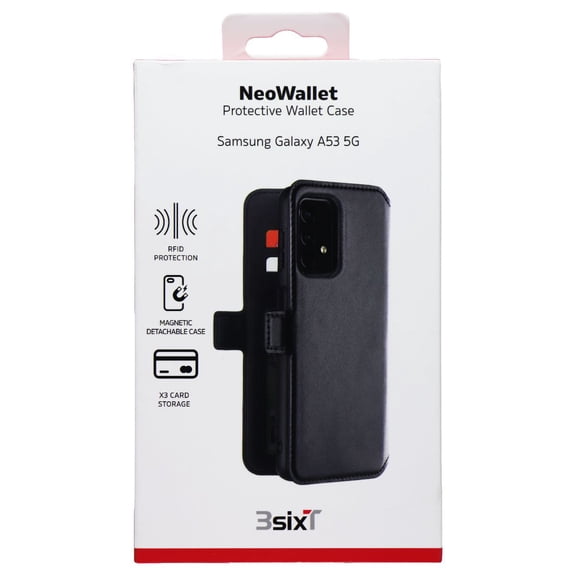 3sixT NeoWallet Protective Wallet Case for Samsung Galaxy A53 5G - Black