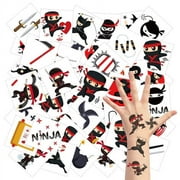 3sscha 24 Sheets Ninja Temporary Tattoo for Kids 2 inch Ninja Non-Toxic Tats Sticker Mixed Color