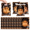 thumbnail image 1 of Belanttega 50 Pack Whiskey Party Favor Bag Aged to Perfection Waterproof Goodie Bags with Die Cut Handles Vintage Barrel Pattern Glossy Plastic Gift Bags for Adult Mature Man Birthday Party Decor, 1 of 6