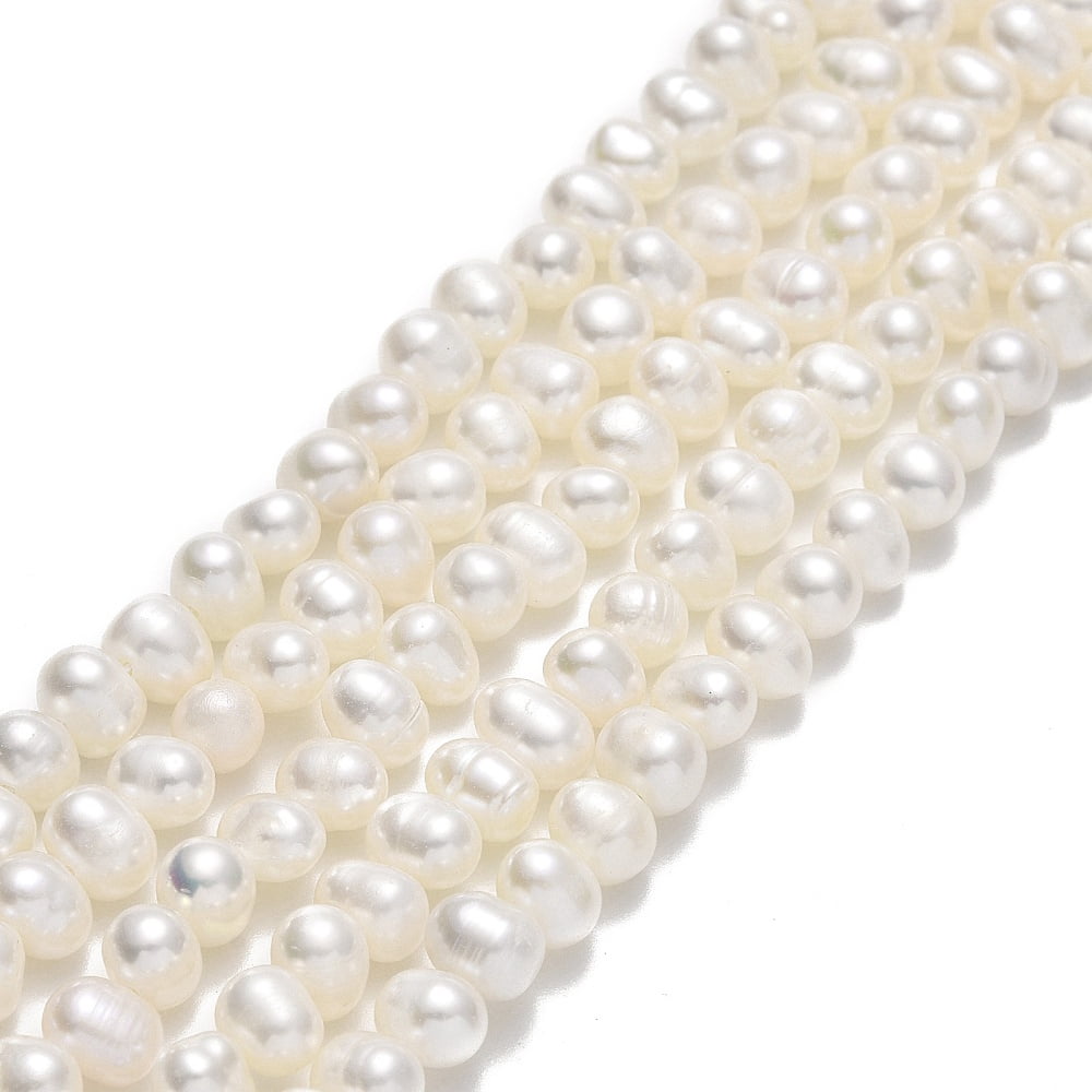 3strands Cultured Freshwater Pearl Beads Strands Potato Beige 4.5~5.2x6~6.5x5~5.5mm Hole: 0.7mm about 68~70pcs/strand 13.70~13.78 inch(34.8~35cm)