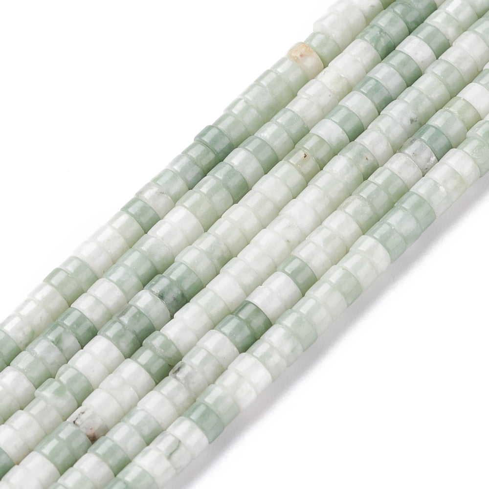 3strands Natural Green Spot Jasper Beads Strands Heishi Beads Flat Round/Disc 4.5x2.5mm Hole: 0.8mm about 160pcs/Strand 15.7 inch(40cm)