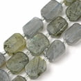 thumbnail image 1 of 3strands Natural Labradorite Beads Strands with Seed Beads Rectangle 11.5~12.5x7.5~10x5~6.5mm Hole: 0.8~0.9mm about 13pcs/strand 7.68~8.07 inch(19.5~20.5cm), 1 of 5