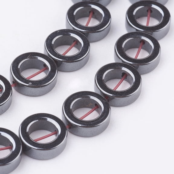 3strands Non- Hematite Beads Strands Donut 10x3.5mm Hole: 1mm about 40pcs/strand 15.3 inch(39cm)