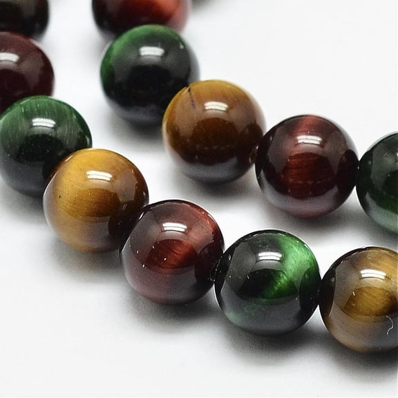3strands Tiger Eye Beads Strands Round Grade A Mixed color 8mm Hole: 1.2mm about 48pcs/strand 15.5 inch