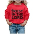 thumbnail image 1 of 3t Girl Clothes Sweatshirt Crew Neck Shirt Long Sleeve Hooded Sweatshirt Funny Letter Graphic Print Sweatshirts Girls' Fashion Hoodies & Sweatshirts 3-4 Years(Red), 1 of 4