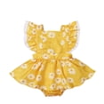 thumbnail image 1 of 3t Mikrdoo Baby Girl Clothes 3-4Y Daisy Print Flying Sleeve Roma Dress + Hairband 2PCS Baby Girl Summer Set, 1 of 7