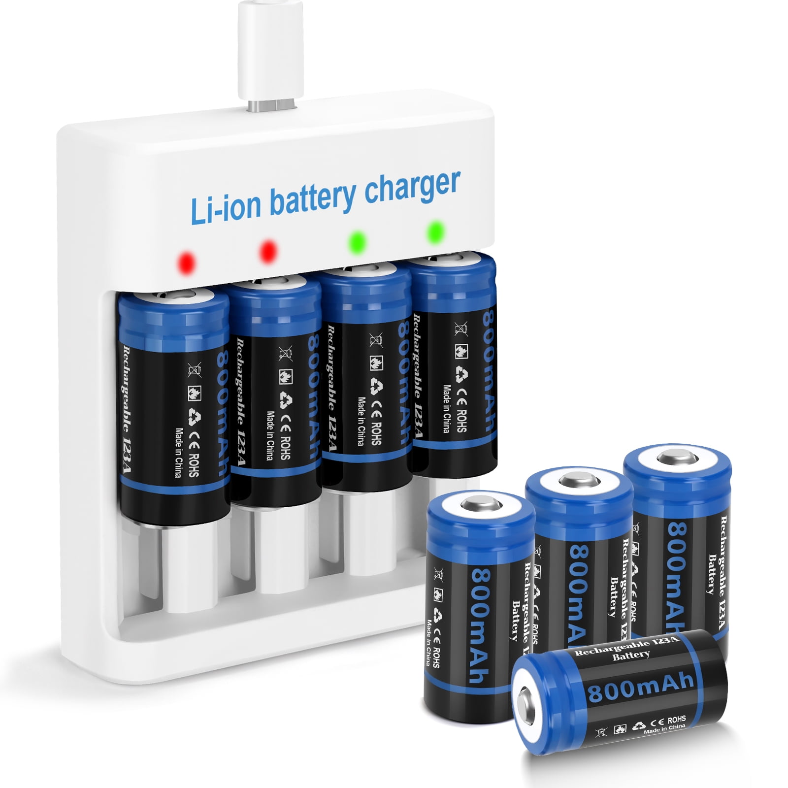 3v Lithium Battery 800mAh 8 pack,  CR 123A Lithium Batteries for High Intensity Flashlight, Home Safety and Security Devices