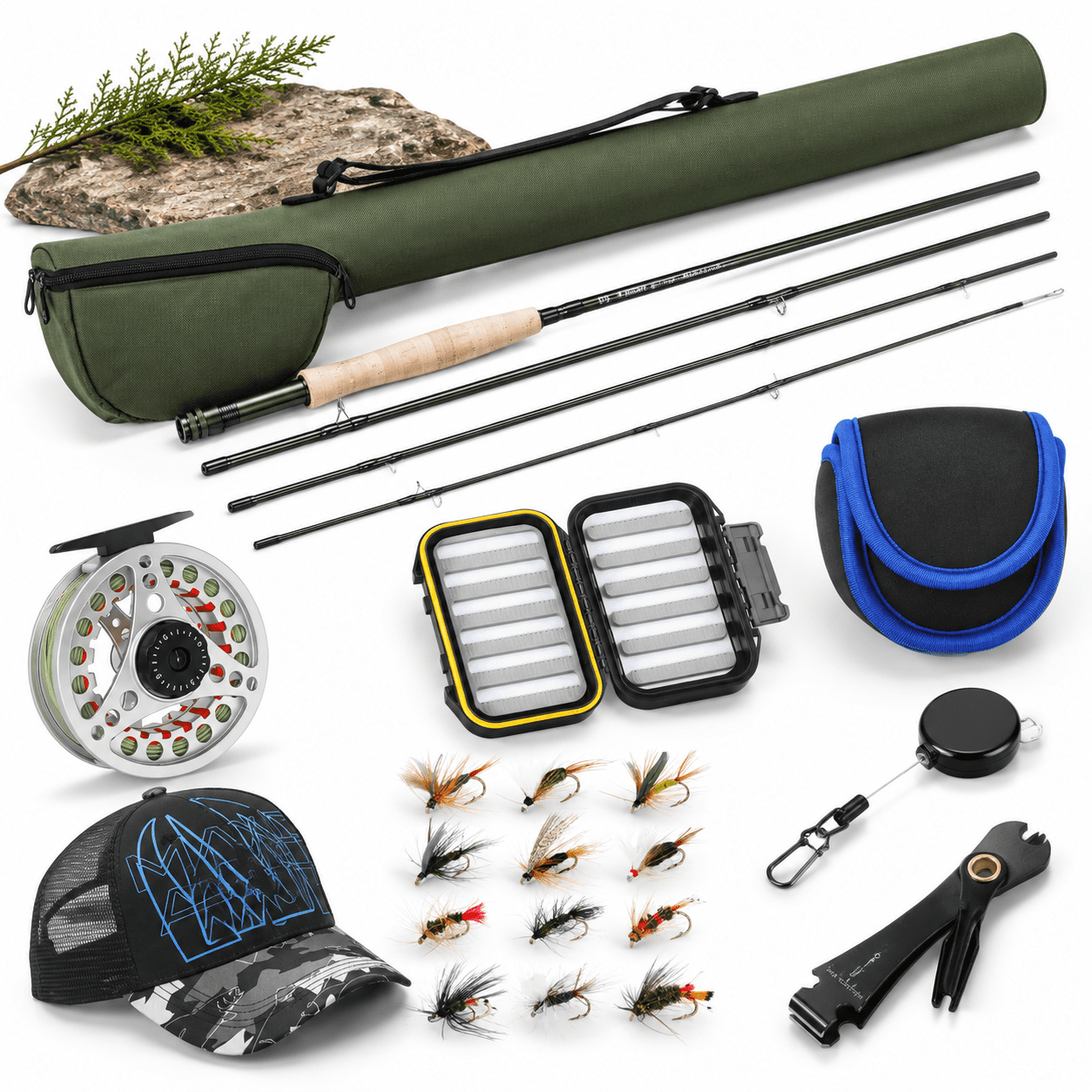 3wt 8‘4“ 4pc Rod,3/4 Reel Fly Fishing Combo with Travel Case - Walmart.com