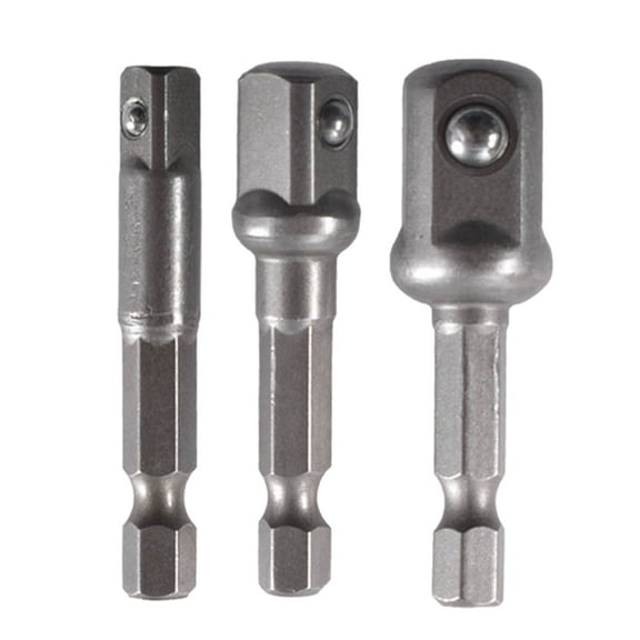 3x 1/4" 3/8" 1/2" Extension Socket Adapter Set Hex Shank Driver Power Drill Bit Alloy Steel for Cordless Drill