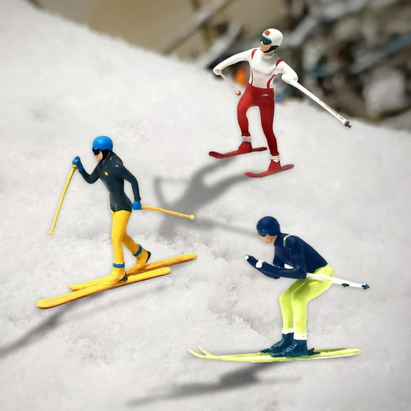 3x 1/64 Mini Model Skiing Figures Table Diorama Street Scene Toys Decor C