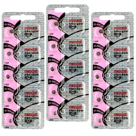 3x 5PK Maxell Silver Oxide Watch Battery SR416SW Drain Replace SB-A5 337