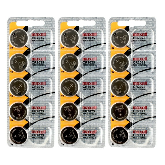3x 5pc Maxell 3V Lithium Coin Cell Battery CR2025 Replaces DL2025