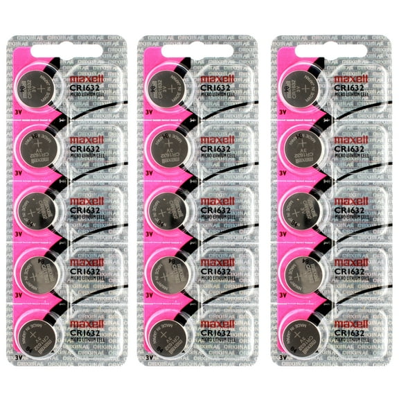 3x 5pc Maxell 3V Lithium Coin Cell CR1632 Replaces DL1632, BR1632, KL1632