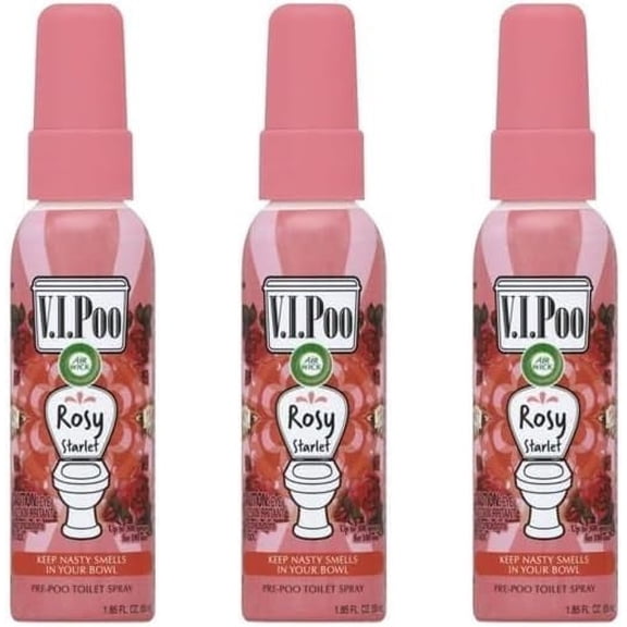 3x Air Wick V.I.P. Pre-Poop Toilet Spray, Rosy Starlet, 1.85 oz (Travel Size)