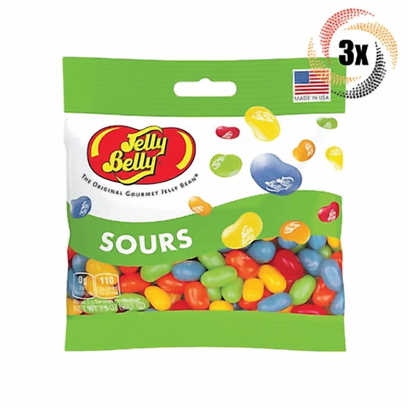 3x Bags | Jelly Belly Gourmet Beans Sours Flavor Candy | 3.5oz | Fast Shipping!
