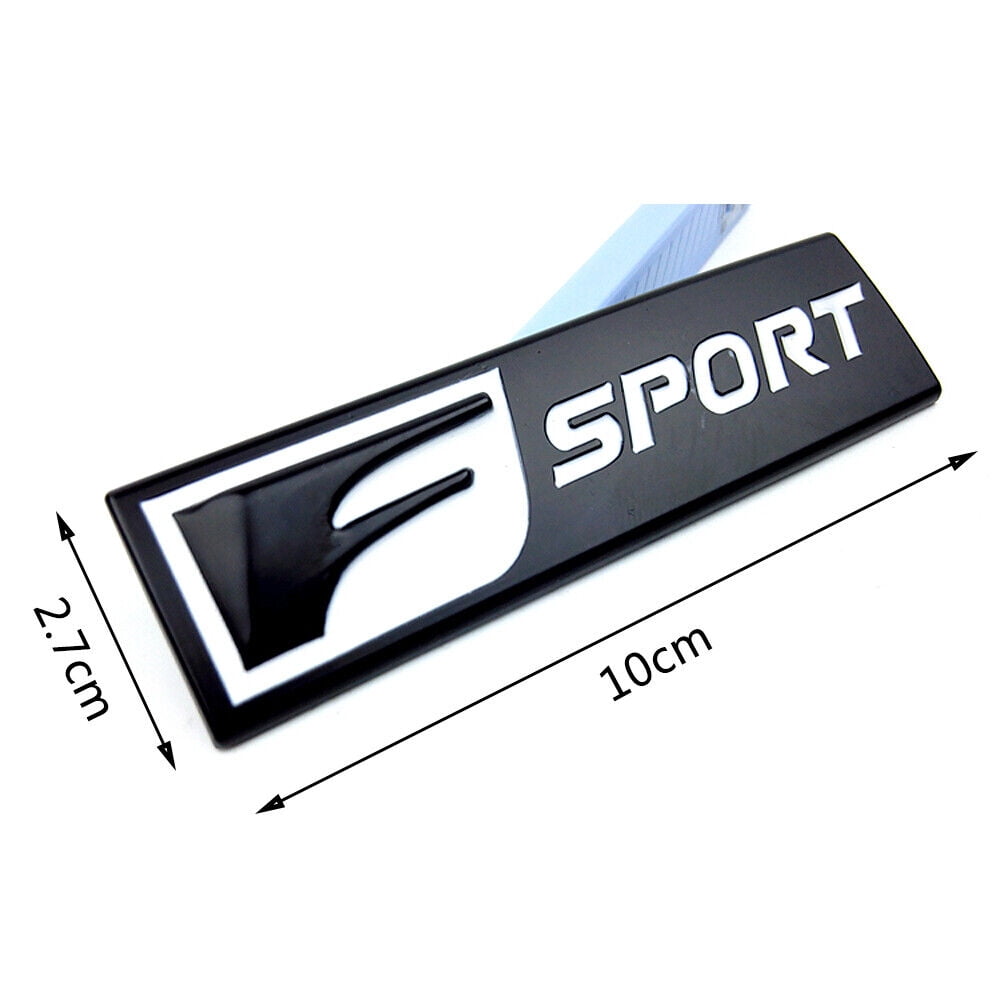 3x Black F-Sport Emblem Exterior Car Sticker, Rear Side