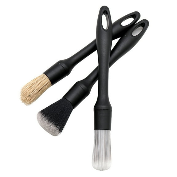 3x Car Detailing Brush Wash Auto Detailing Cleaning Kit Engine Wheel Clean Set