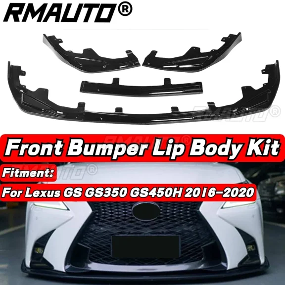 3x Car Front Bumper Lip For Lexus GS GS350 GS450H 2016-2020 Chin Spoiler Deflector Lips Protector Cover Diffuser Guard Body Kit