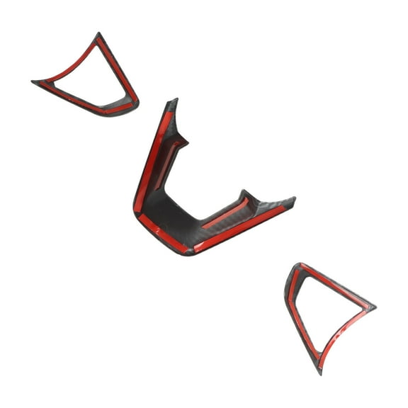 3x Carbon Fiber Color Steering Wheel Cover Plastic Fit for 2015-2024 Ford Edge