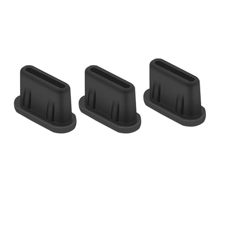 3x Charging Port Cover Micro USB Dust Plug for Remote Controller Accs Black