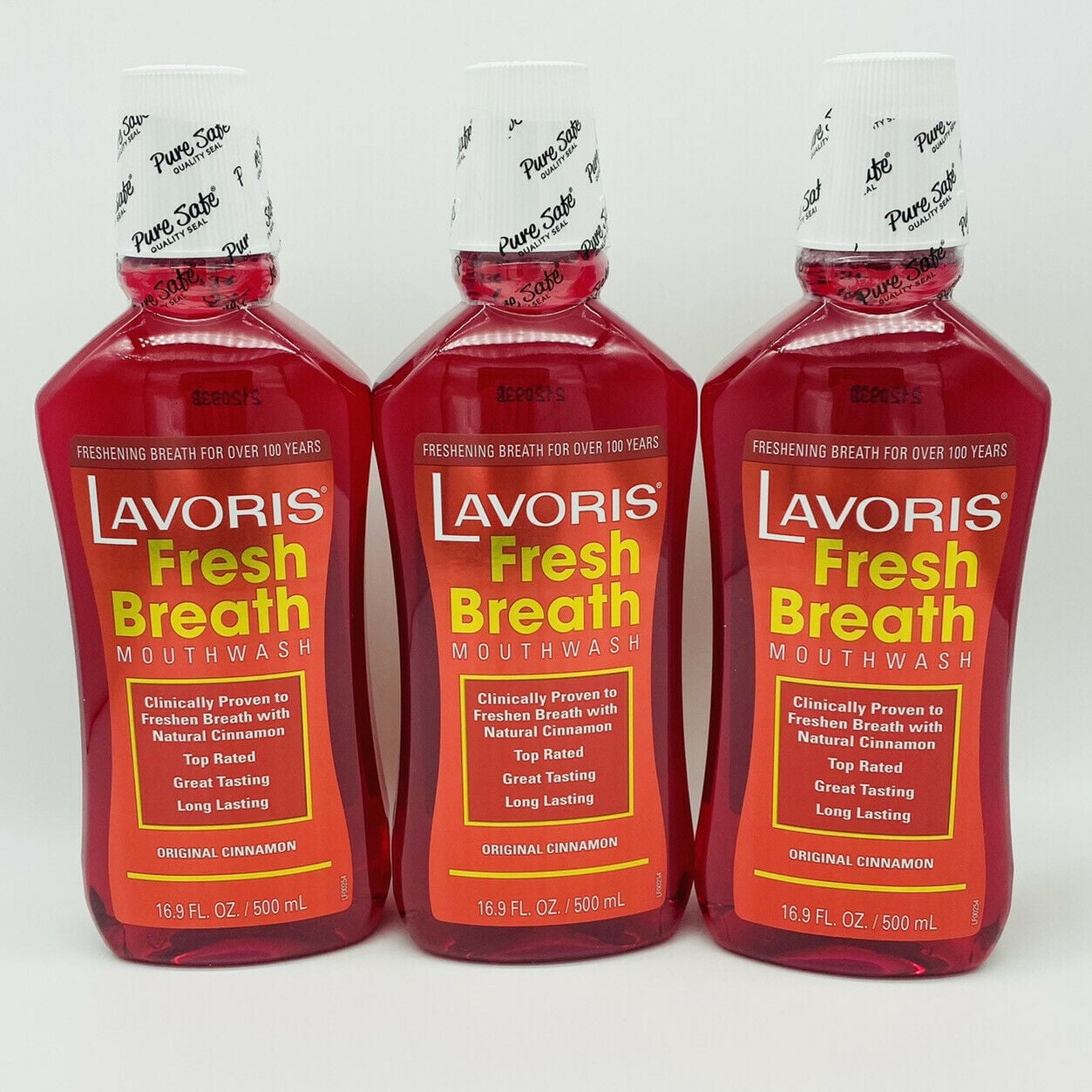 3x Cinnamon Original Lavoris Fresh Breath Mouthwash 3 Pack of 16.9 oz Bottles