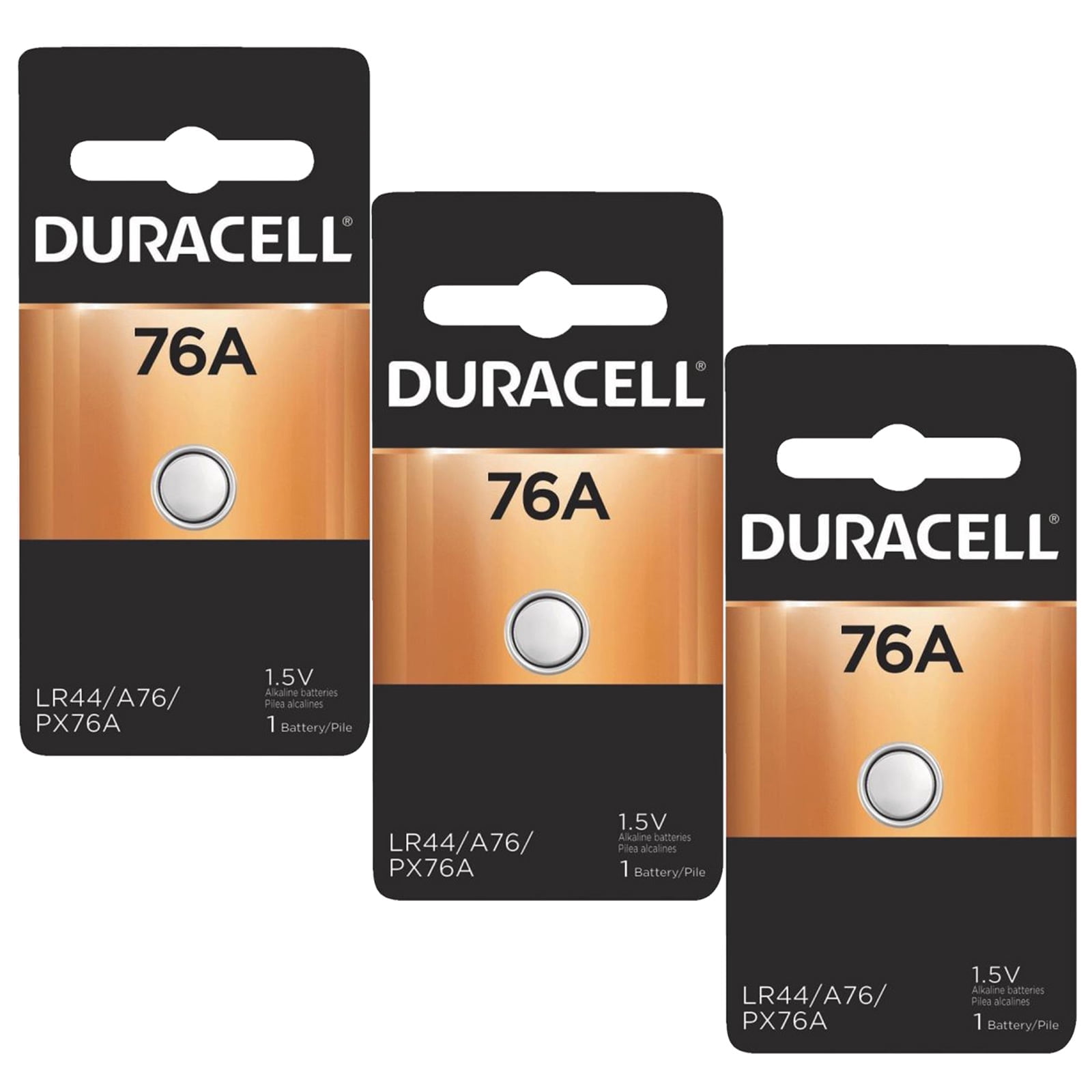 3x Duracell 76A 1.5V Alkaline Battery Compatible with LR44 CR44