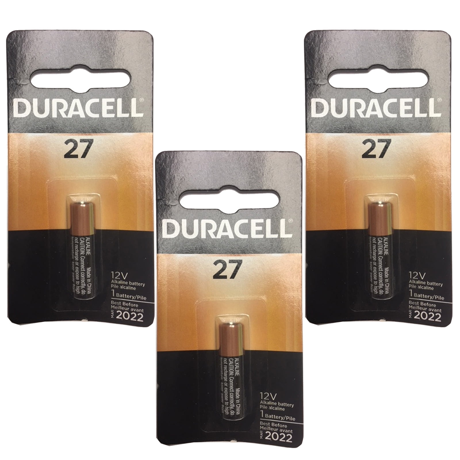3x Duracell MN27 Alkaline 12V Battery Garage Openers Keyless Remotes Fobs
