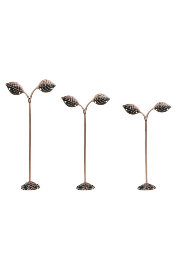 3x Earrings Necklaces Jewelry Stand, Jewelry Holder For Jewelry Store Counter Showcase - Copper Leave