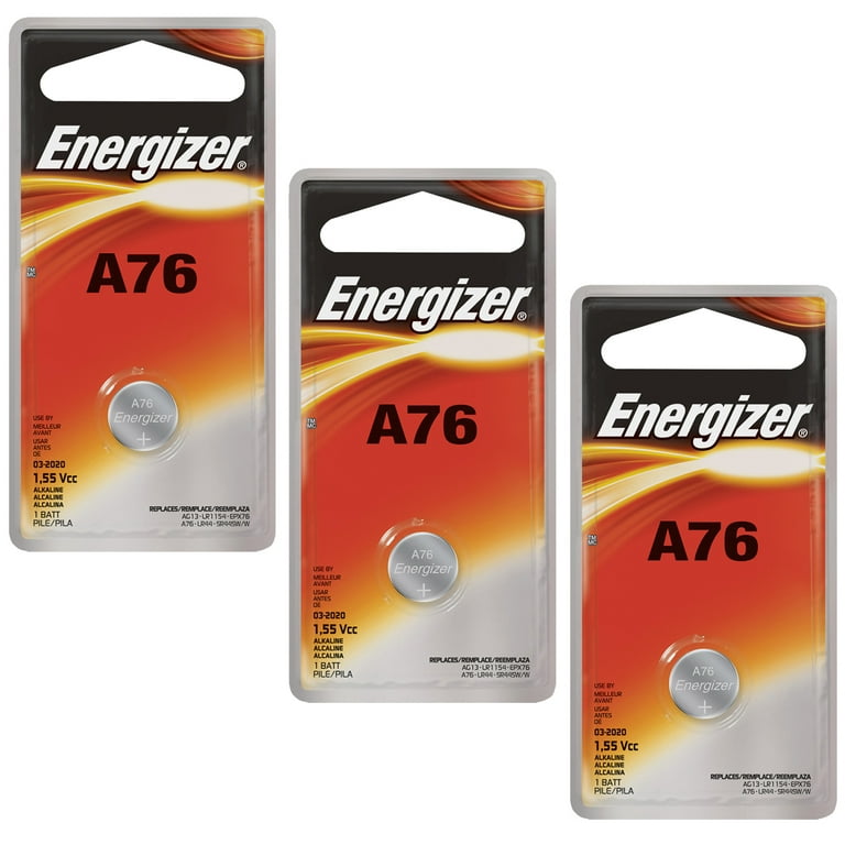 3x Energizer 1.5V Alkaline Battery A76, PX76A, D76A, GPA76, 1166A, S76, 904