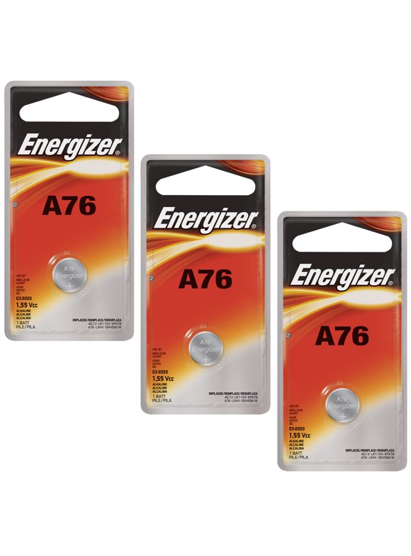 3x Energizer 1.5V Alkaline Battery A76, PX76A, D76A, GPA76, 1166A, S76, 904