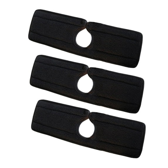 3x Faucet Absorbent Pads Buckle Design Reusable Washable Guard Pad Sink Mat for Kitchen Bathroom Countertop and Sink RV Towel Mat Keep Dry - Black Small