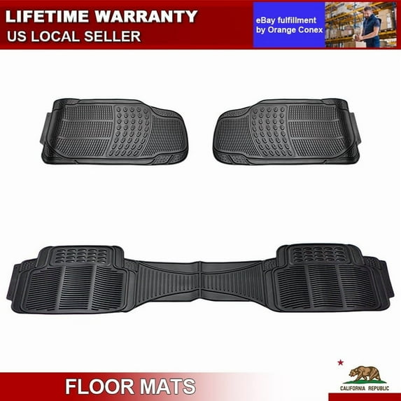 3x For Chevrolet Impala Rubber Car Floor Mats All Weather Floor Liners