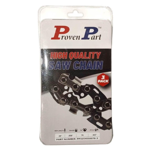 3x Full Chisel Chain 0.325 .050 79DL Fits Oregon  95TXL079G