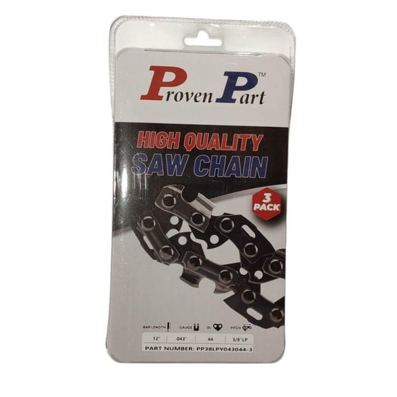 3-Pack of chainsaw Chain 38LP Pitch 043 Gauge 44 DL Fits Echo 90VXL44CQ