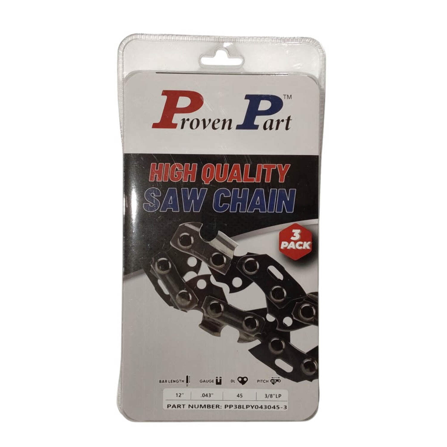 3x Full Chisel Chain Low Profile 3/8 .043 45DL Fits EGO CSX3000 AC1200