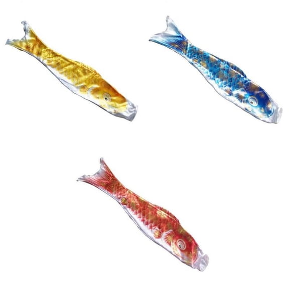 3x Japanese Style 20'' Carp Wind Sock Koinobori Anime Flag Kite Flag