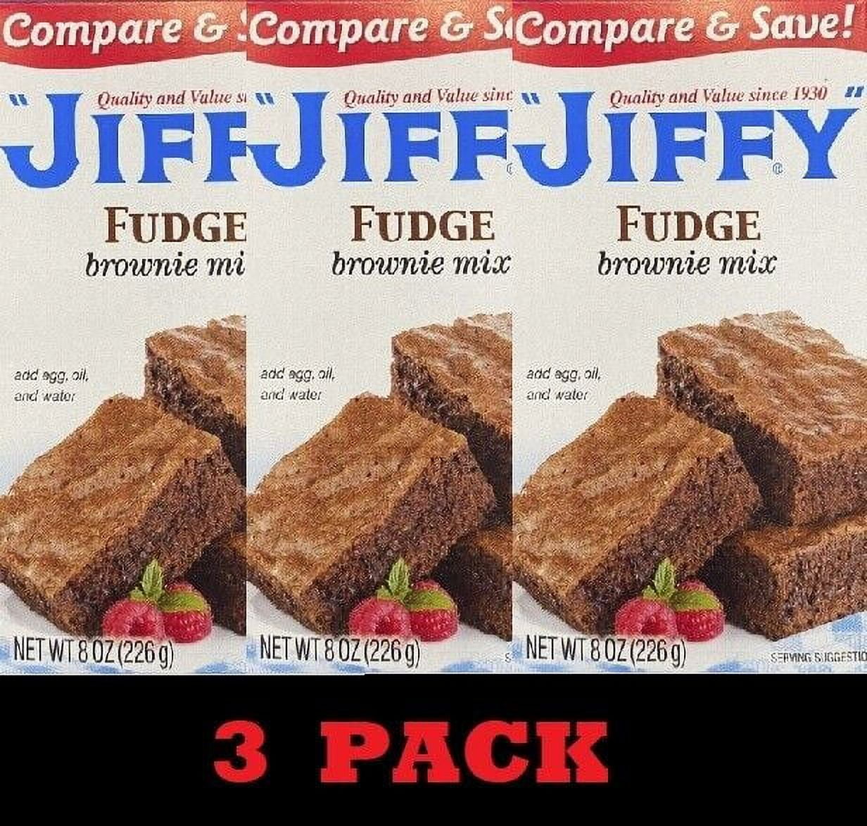 3x Jiffy FUDGE BROWNIE Mix 8 Oz Baking Box - FREE SHIPPING - 3 BOXES - 3 PACK