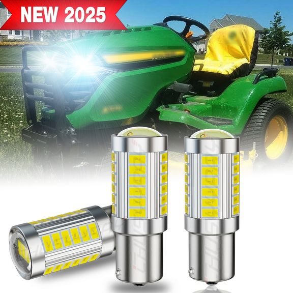 3x LED Headlight Bulbs for Riding Lawn Tractor Riding Lawn Mower Snow Deere Cub