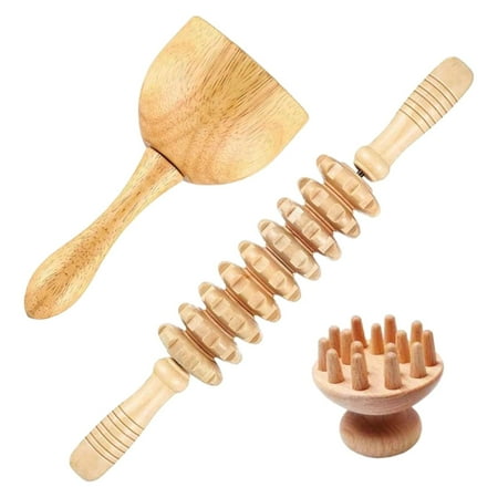3x Massage Tools Lymphatic Drainage Wood for Full Body Use Arms