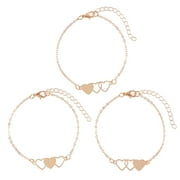 3Pieces/Set Matching Distance Heart Sister Matching Bracelets with Card Promise Distance Bracelets Girls