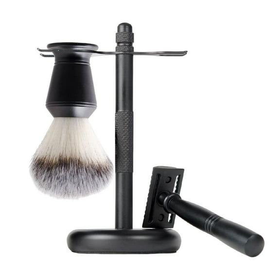 3x Mens Shaving Elegant + Stand Holder + Shaving Brush