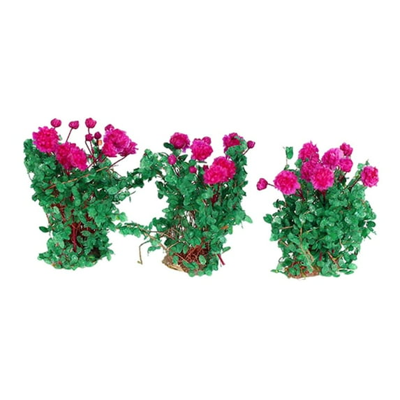 3x Miniature Flower Model Scenery Materials Static Model for Dioramas Layout Violet
