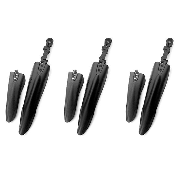 3x Mountain Bike mudguard 3x screw fittings-Black