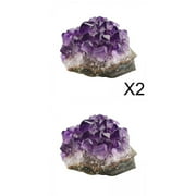 3x الجمشت الطبيعي كوارتز Geode Druzy Crystal Cluster Specimen Pure Aura